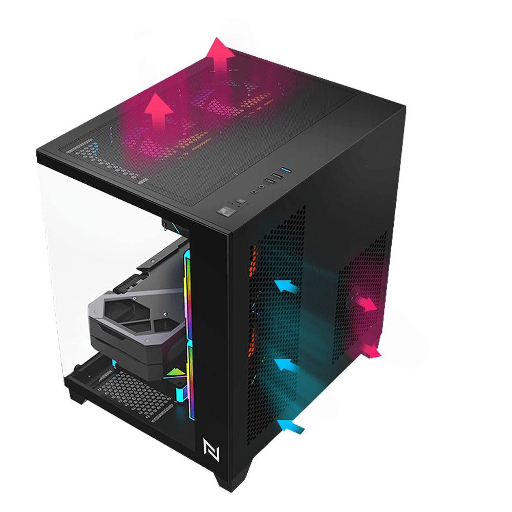 Pc Streamer I5 12400F, 16GB 3200Mhz, RTX 5060 8GB, H610, SSD 480GB, 600W, 3 Fans RGB, Monitor 24" 165Hz, Kit 4x1 – Neologic - NLI90402 - Imagem 2