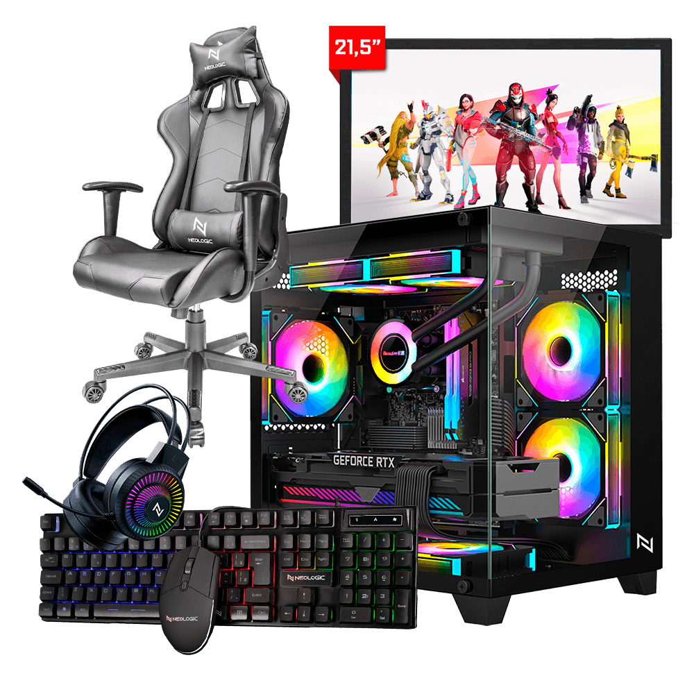 Pc Gamer Completo Ryzen 3 3200G, 16GB 3200Mhz, (Radeon Vega 8 Integrado), A520M, SSD 240GB, 500W 80 Plus, 3 fans, Cadeira, Neologic - NLI89159