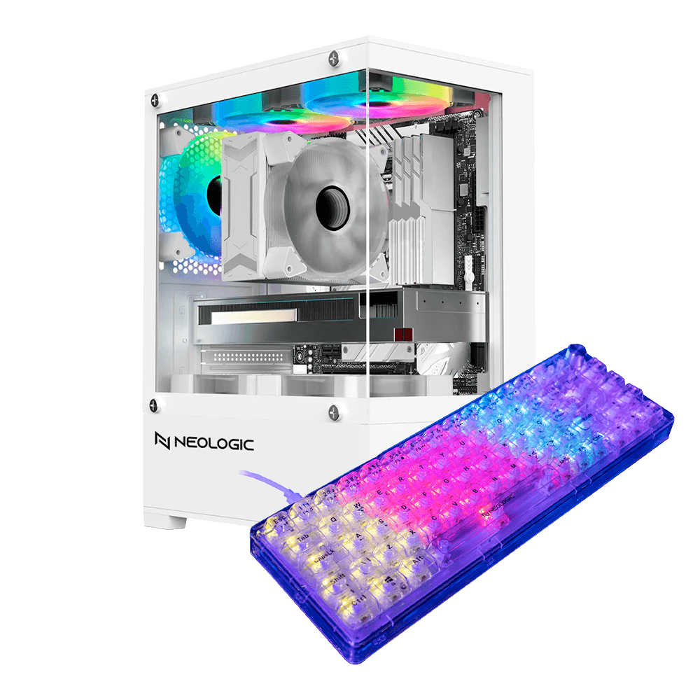 Pc Gamer Ryzen 5 4500, 16GB 3200Mhz, (RX 580 8GB), A520M, SSD 480GB, 500W 80 Plus, 3 fans RGB, Teclado Mecanico Crystal Edge, Neologic - NLI91510
