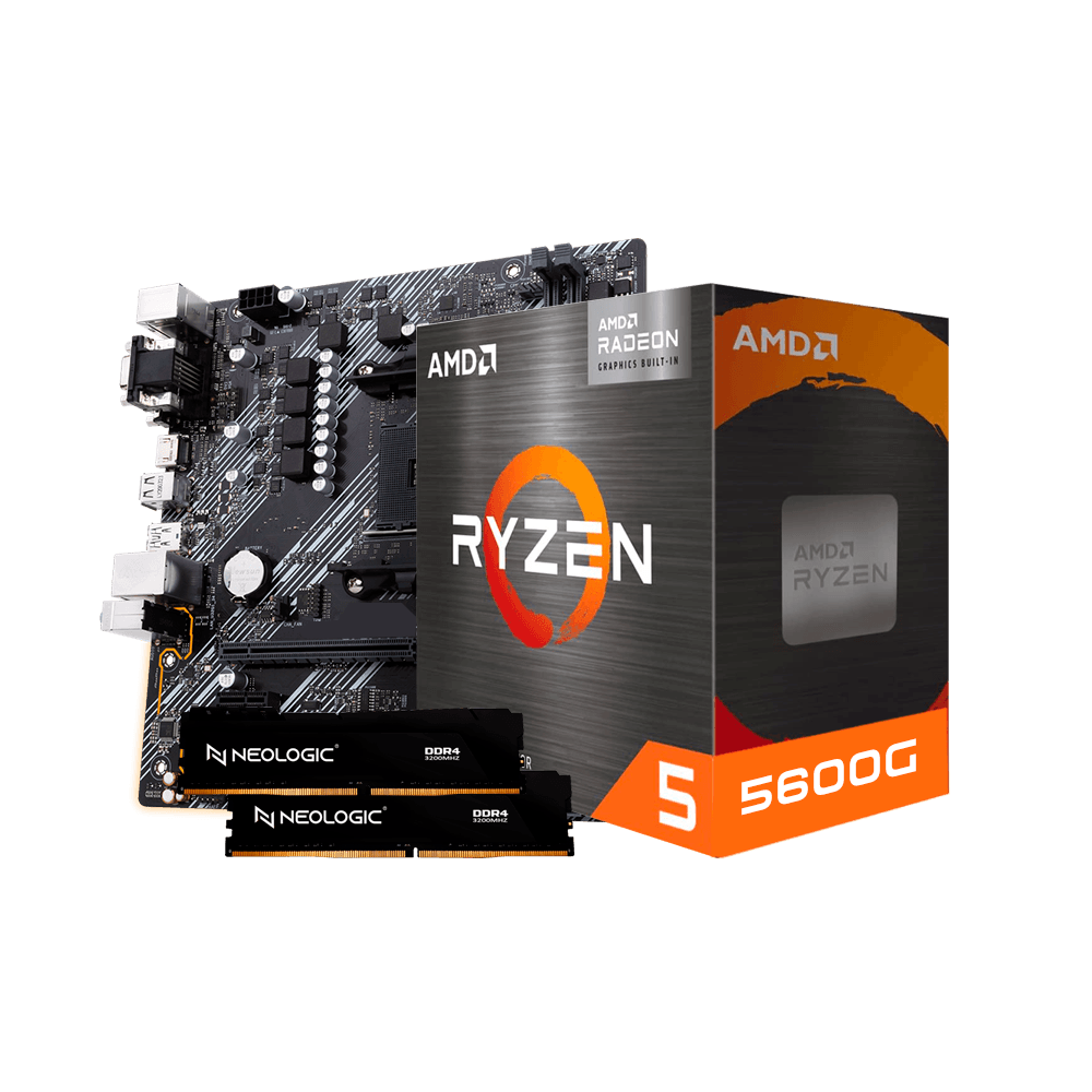 Kit Upgrade AMD Ryzen 5 5600GT, Placa Mãe A520M, 16GB DDR4, Neologic - NLI84110