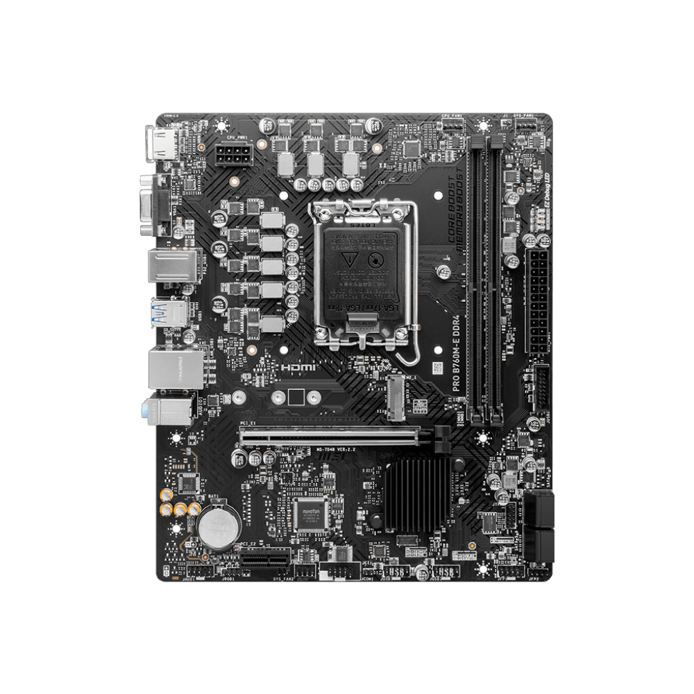 Placa Mãe MSI Pro B760M-E, Intel 1700, DDR4, Matx, M.2, VGA/HDMI - Imagem 2