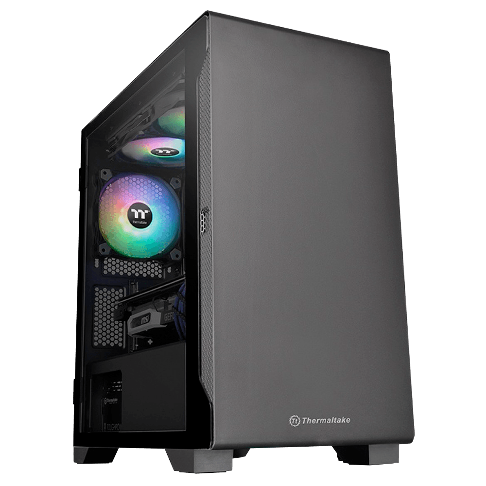 Gabinete Gamer Thermaltake S100, Mini Tower, Vidro Temperado, Black, Atx, Sem Fonte, Com 1 Fan, Ca-1q9-00s1wn-00