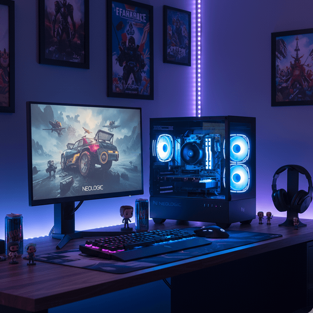 Pc Gamer Ryzen 5 5500, 16GB 3200Mhz, (RTX 5060 8GB), A520M, SSD 480GB, 600W 80 Plus, 3 fans RGB, Neologic - NLI90207 - Imagem 3