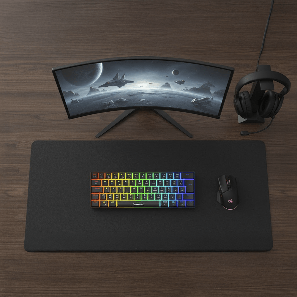 Teclado Gamer Mecânico Neologic Precision Pro Dark, 60%, RGB, Hot Swap, 61 Teclas, Switch Red, Cabo Tipo C, Preto, PRODRK-RED - Imagem 2