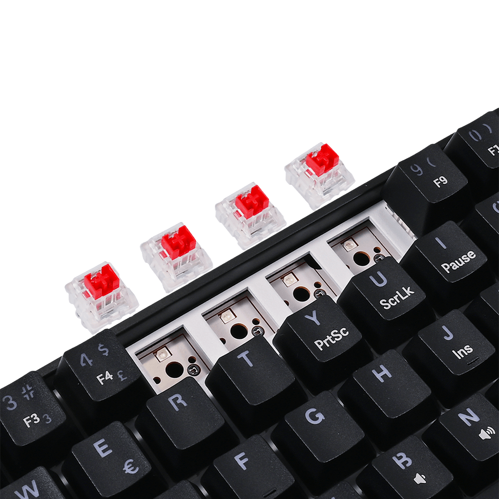 Teclado Gamer Mecânico Neologic Precision Pro Dark, 60%, RGB, Hot Swap, 61 Teclas, Switch Red, Cabo Tipo C, Preto, PRODRK-RED - Imagem 4