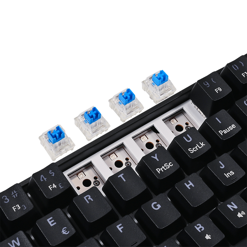 Teclado Gamer Mecânico Neologic Precision Pro Dark, 60%, RGB, Hot Swap, 61 Teclas, Switch Blue, Cabo Tipo C, Preto, PRODRK-BLUE - Imagem 4