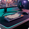 Teclado Gamer Mecânico Skyloong GK75 TI - Grey Aluminun, Switch Silver, 3 Modos, RGB, Hot Swap, 4000mah, Prata com design