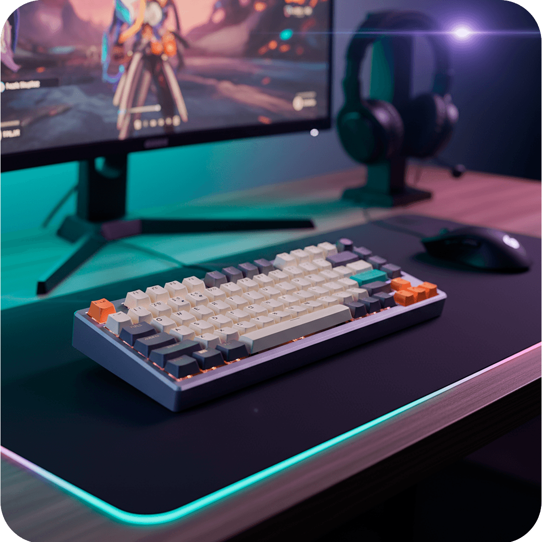 Teclado Gamer Mecânico Skyloong GK75 TI - Grey Aluminun, Switch Silver, 3 Modos, RGB, Hot Swap, 4000mah, Prata - Imagem 4