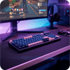 Teclado Gamer Mecânico Skyloong GK980 Blue Pink, Switch Silver, 3 Modos, RGB, Hot Swap, 4000mah com design moderno,