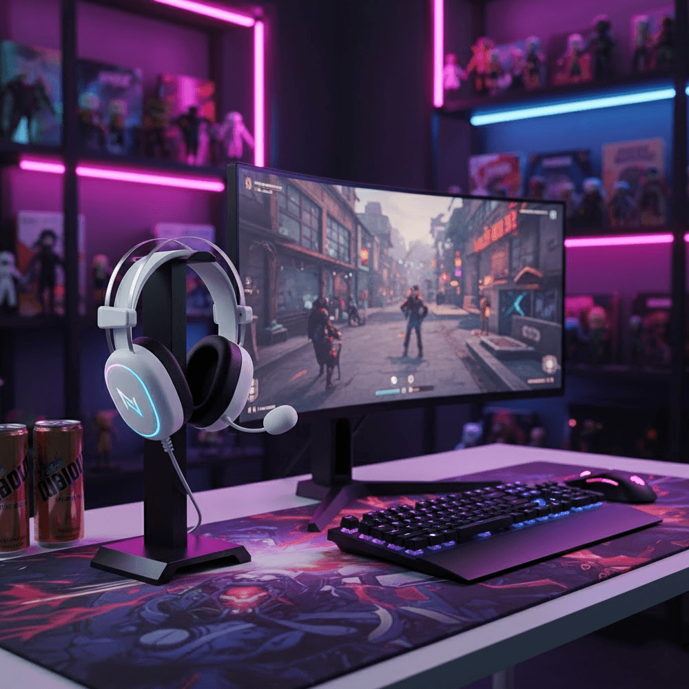 Headset Gamer Neologic NGX Arctic, RGB, Branco, NGXARCTIC - Imagem 3