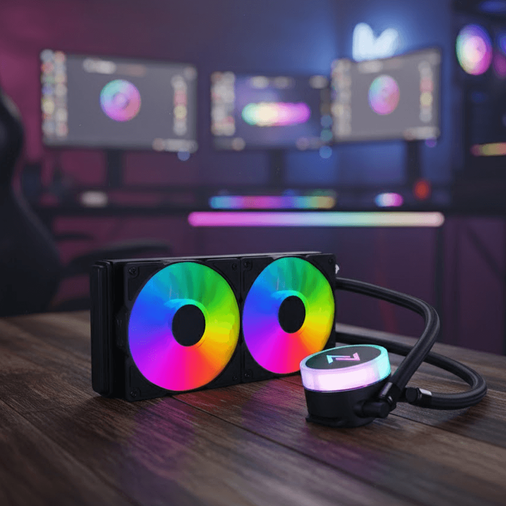 Water Cooler Neologic Liquid Color Dark Storm 2.4, Intel/AMD, Rainbow, 240mm, Preto, NLDRK240R - Imagem 3