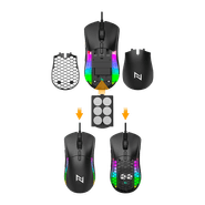 Mouse Gamer Neologic Custom, RGB, 12000 DPI, Shape Extra, Ajuste de Peso, Preto - CTM-12DPI