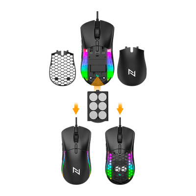 Mouse Gamer Neologic Custom, 12.000 DPI, USB, Cabo 1,8m, Ajuste de Peso, CTM-12DPI com alto desempenho para jogos intensos e