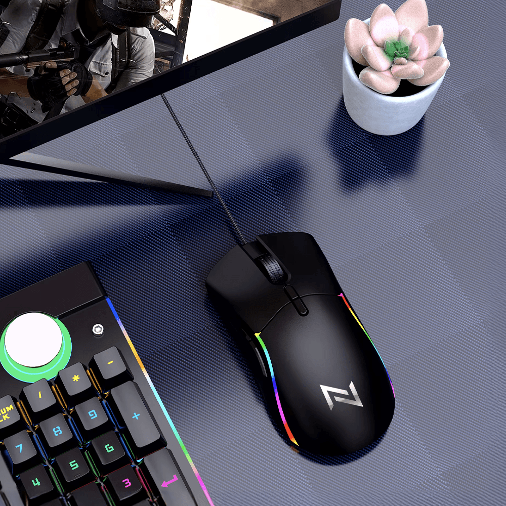 Mouse Gamer Neologic Custom, RGB, 12000 DPI, Shape Extra, Ajuste de Peso, Preto - CTM-12DPI - Imagem 2