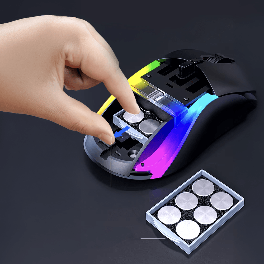 Mouse Gamer Neologic Custom, RGB, 12000 DPI, Shape Extra, Ajuste de Peso, Preto - CTM-12DPI - Imagem 3
