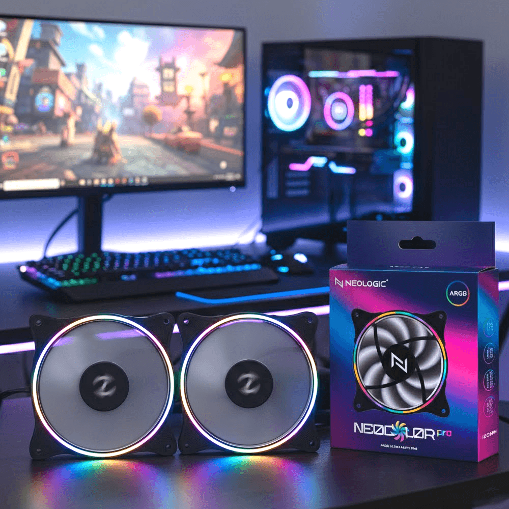 Cooler Neologic Gamer NL-NEOCOLOR2 Rainbow 12 cm - Imagem 2