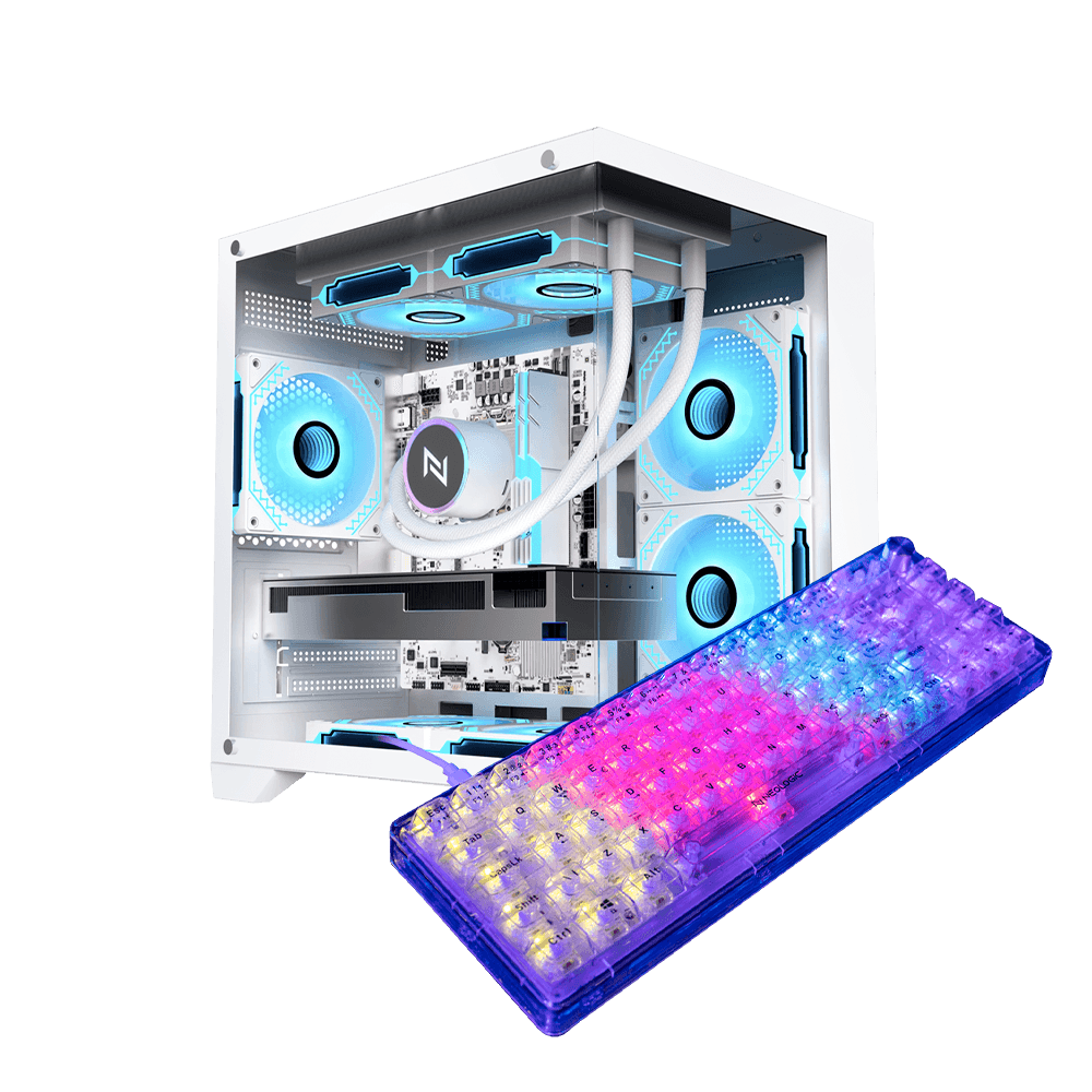 Pc Gamer Ryzen 5 4500, 16GB 3200Mhz, (RX 580 8GB), A520M, SSD 480GB, 500W 80 Plus, 3 fans RGB, Teclado Mecanico Crystal Edge, Neologic - NLI91509