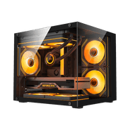 Gabinete Gamer Duex Aquário, M-ATX, Lateral e Frontal de Vidro, Preto, 3x Fans ARGB - DXGA325BK