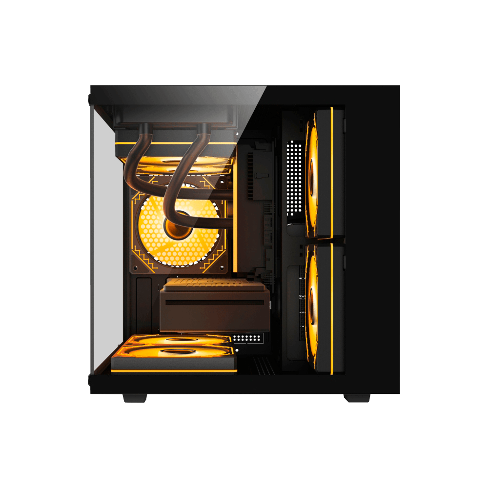 Gabinete Gamer Duex Aquário, Mid-Tower, Lateral e Frontal de Vidro, Preto, 3x Fans ARGB - DXGA325BK - Imagem 2