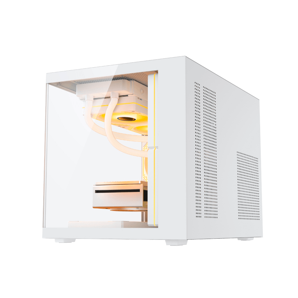 Gabinete Gamer Duex Aquário, Mid-Tower, Lateral e Frontal de Vidro, Branco, 3x Fans ARGB - DXGA325WH - Imagem 2