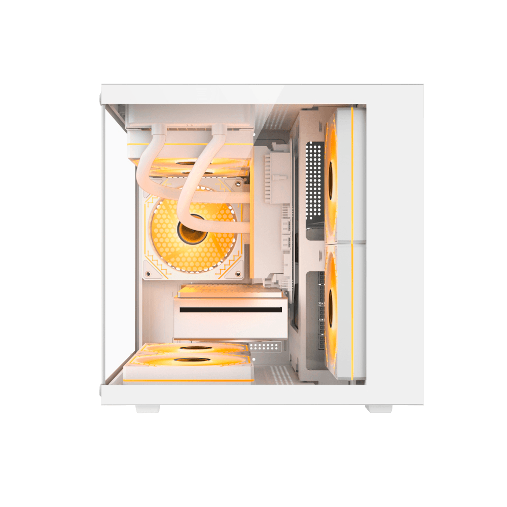 Gabinete Gamer Duex Aquário, Mid-Tower, Lateral e Frontal de Vidro, Branco, 3x Fans ARGB - DXGA325WH - Imagem 3
