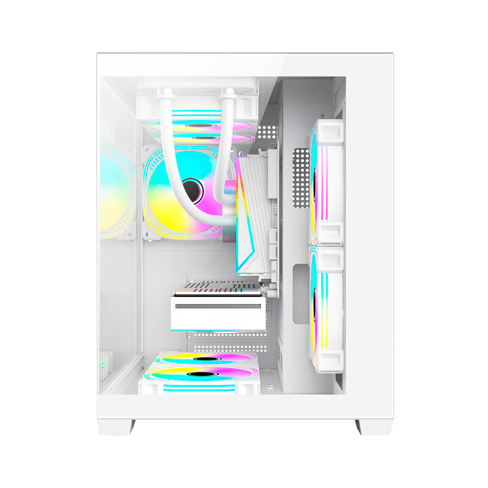 Gabinete Gamer Duex Aquário, Mid-Tower, Lateral e Frontal de Vidro, Branco, 3x Fans RGB - DXGA275WH - Imagem 2