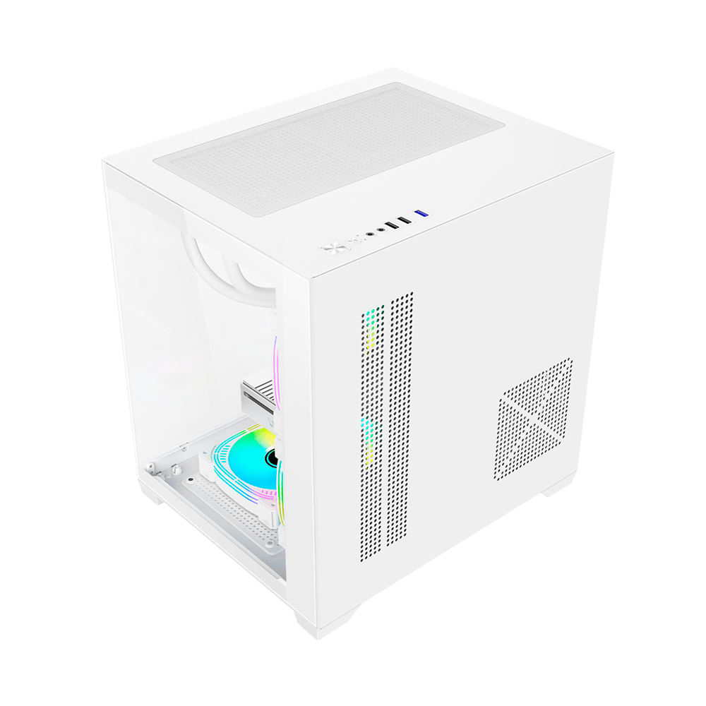 Gabinete Gamer Duex Aquário, Mid-Tower, Lateral e Frontal de Vidro, Branco, 3x Fans RGB - DXGA275WH - Imagem 3