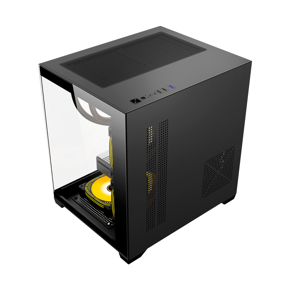 Gabinete Gamer Duex Aquário, Mid-Tower, Lateral e Frontal de Vidro, Preto, 3x Fans ARGB - DXGA275BK - Imagem 2