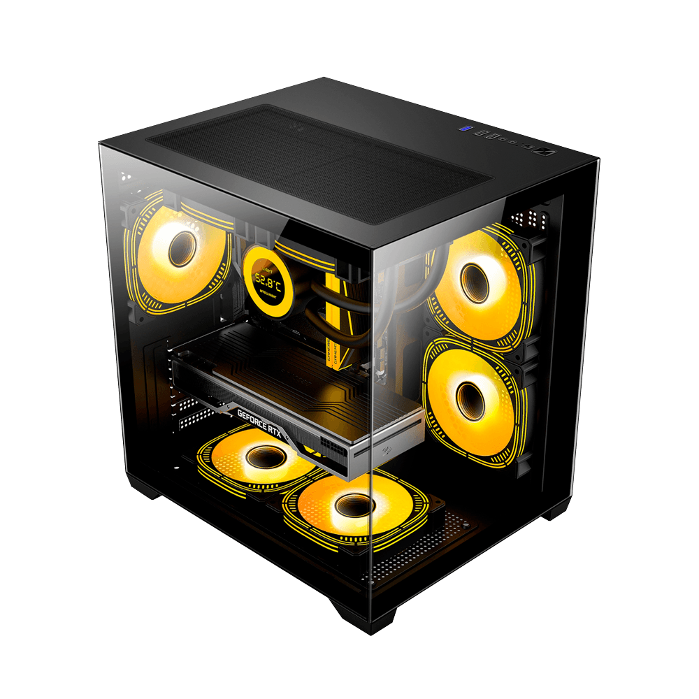 Gabinete Gamer Duex Aquário, Mid-Tower, Lateral e Frontal de Vidro, Preto, 3x Fans ARGB - DXGA275BK - Imagem 3