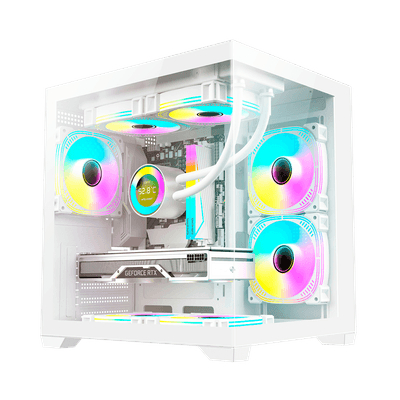 Gabinete Gamer Duex Aquário, Mid-Tower, Lateral e Frontal de Vidro, Branco, Sem Fans - DXGA275WH